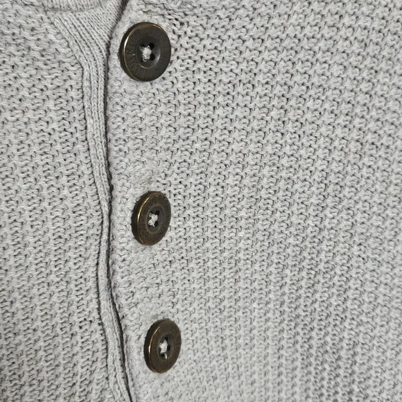 Vintage 90s Woolrich Hand Framed Button Henley Tan Sand Sweater Mens Large - Picture 4 of 13
